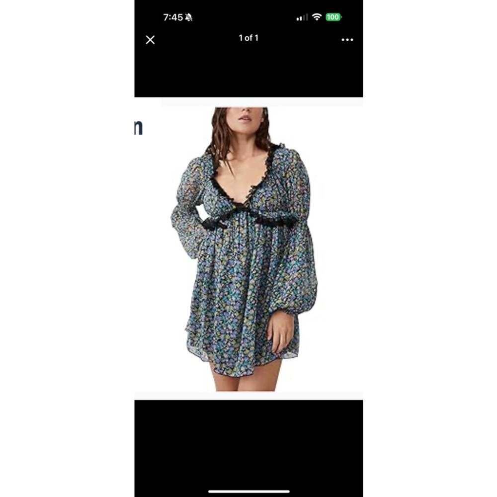 NWT Women's Free People Mini Dress Floral Blue Size Unspecified